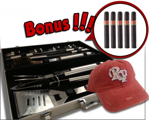 rocky-patel-grill-set-prize Rocky Patel Grill Set with Baseball Hat and Cigars