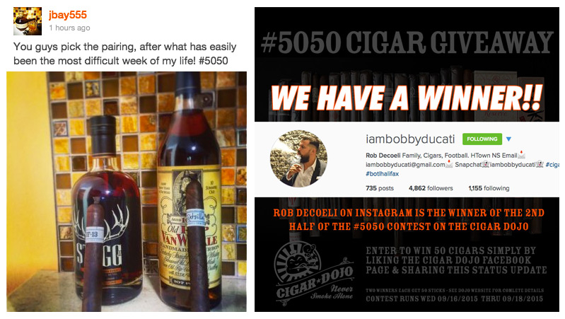 50/50 cigar contest winners