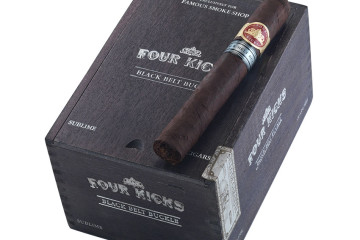 Crowned Heads Four Kicks Black Belt Buckle cigar packaging