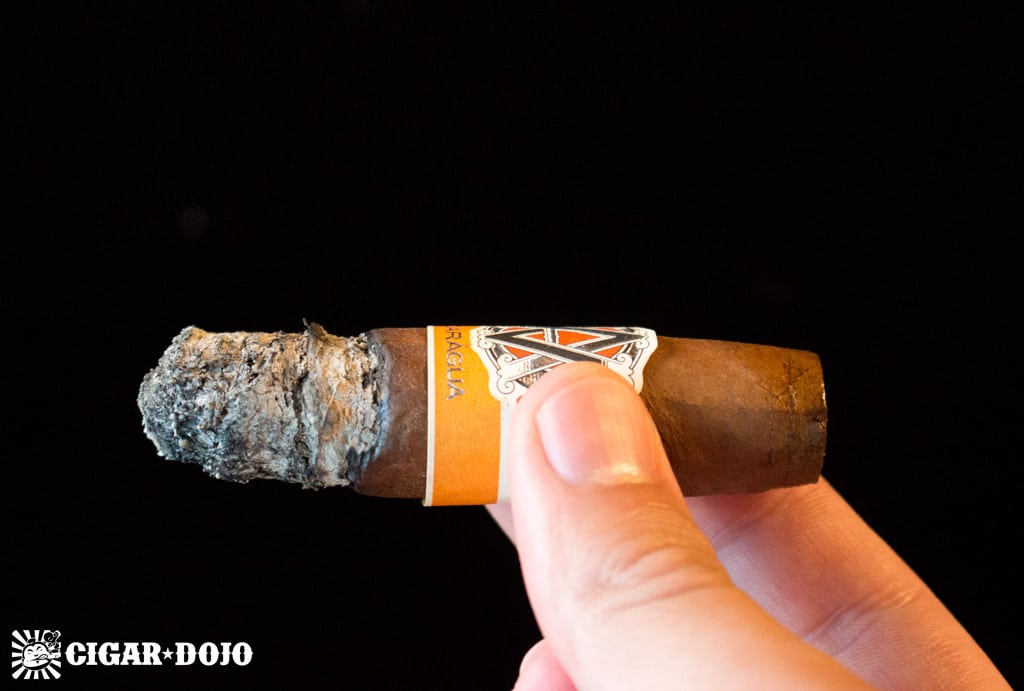 AVO Syncro Nicaragua Fogata Short Torpedo cigar ash