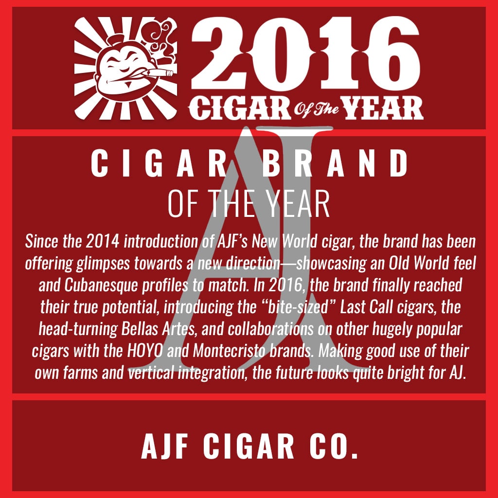 AJ Fernandez Cigar Company Cigar Brand of the Year Award 2016