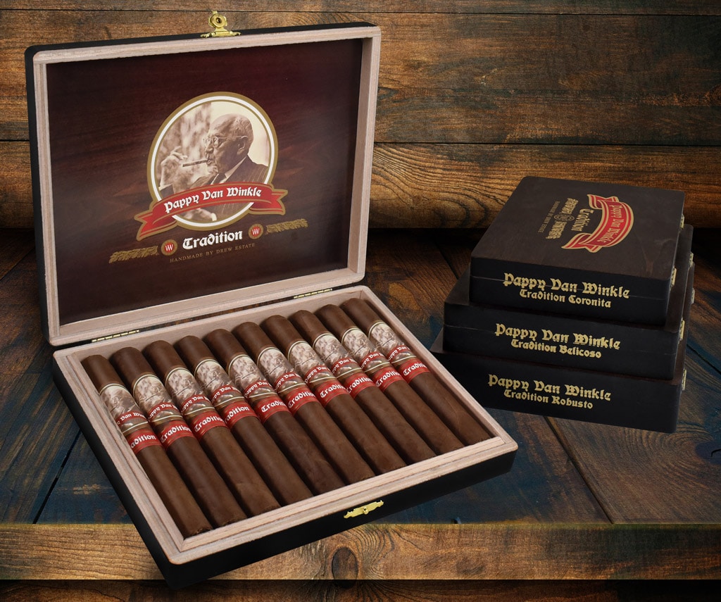 Drew Estate Pappy Van Winkle Tradition cigar display
