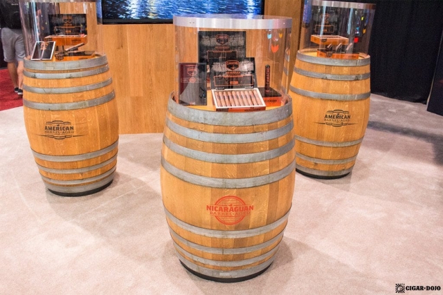 Camacho Cigars barrels display IPCPR 2017