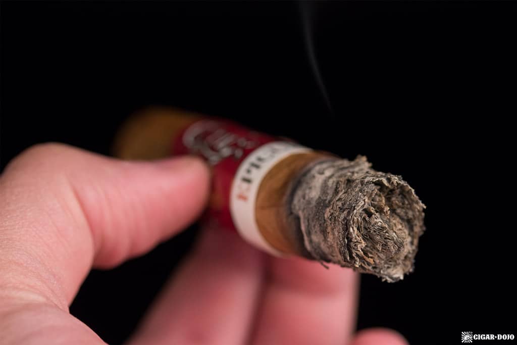 Crux Epicure Robusto cigar ash