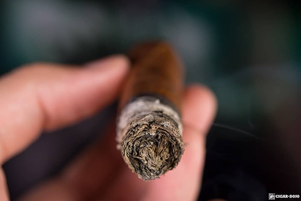 Debonaire Habano Belicoso cigar ash