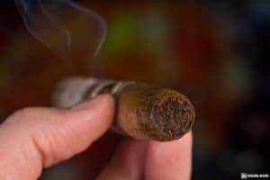 Arturo Fuente Casa Cuba Divine Inspiration cigar head smoking