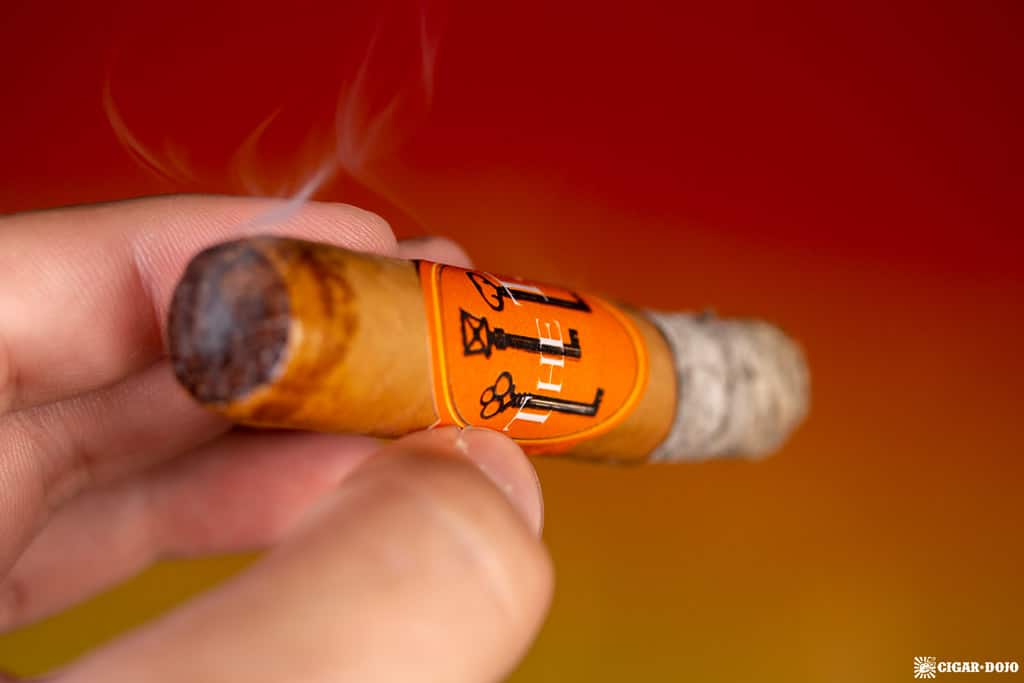 The T. Connecticut Short Robusto cigar smoking