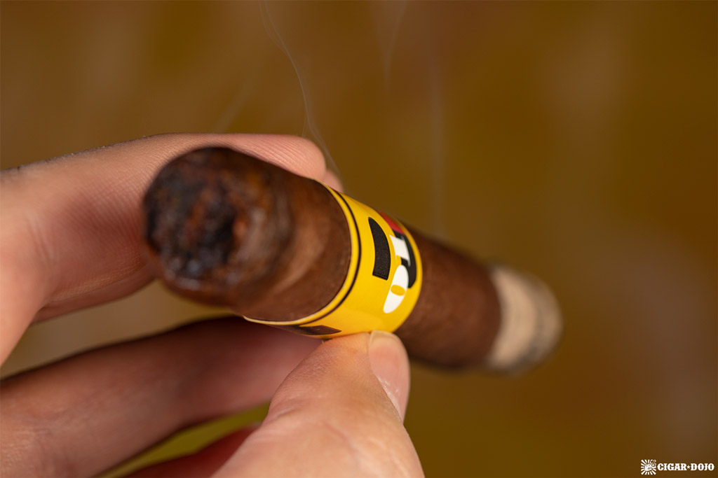 La Palina Number Series LP01 Robusto cigar smoking
