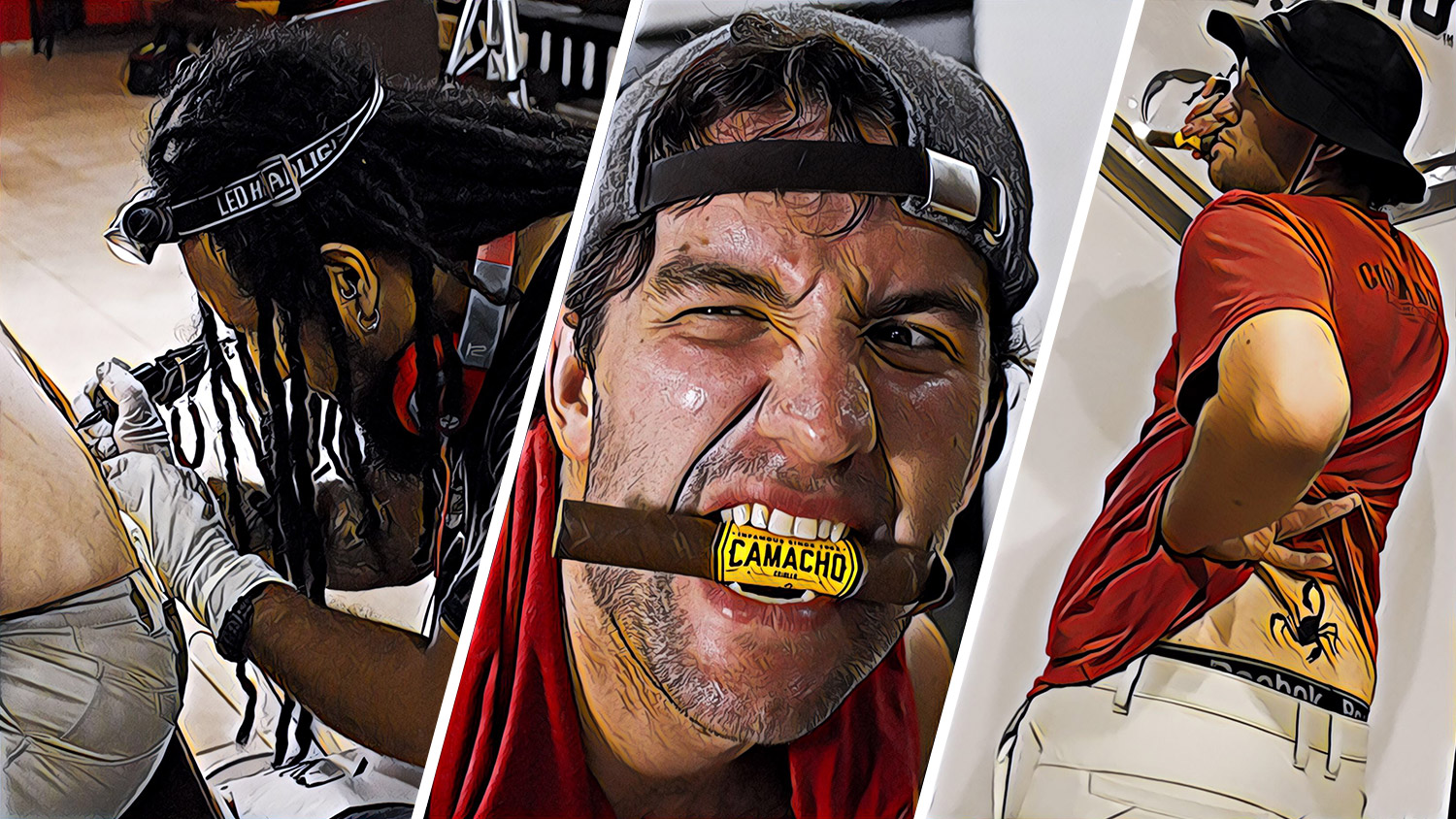Tramp stamp tattoo cigar guy