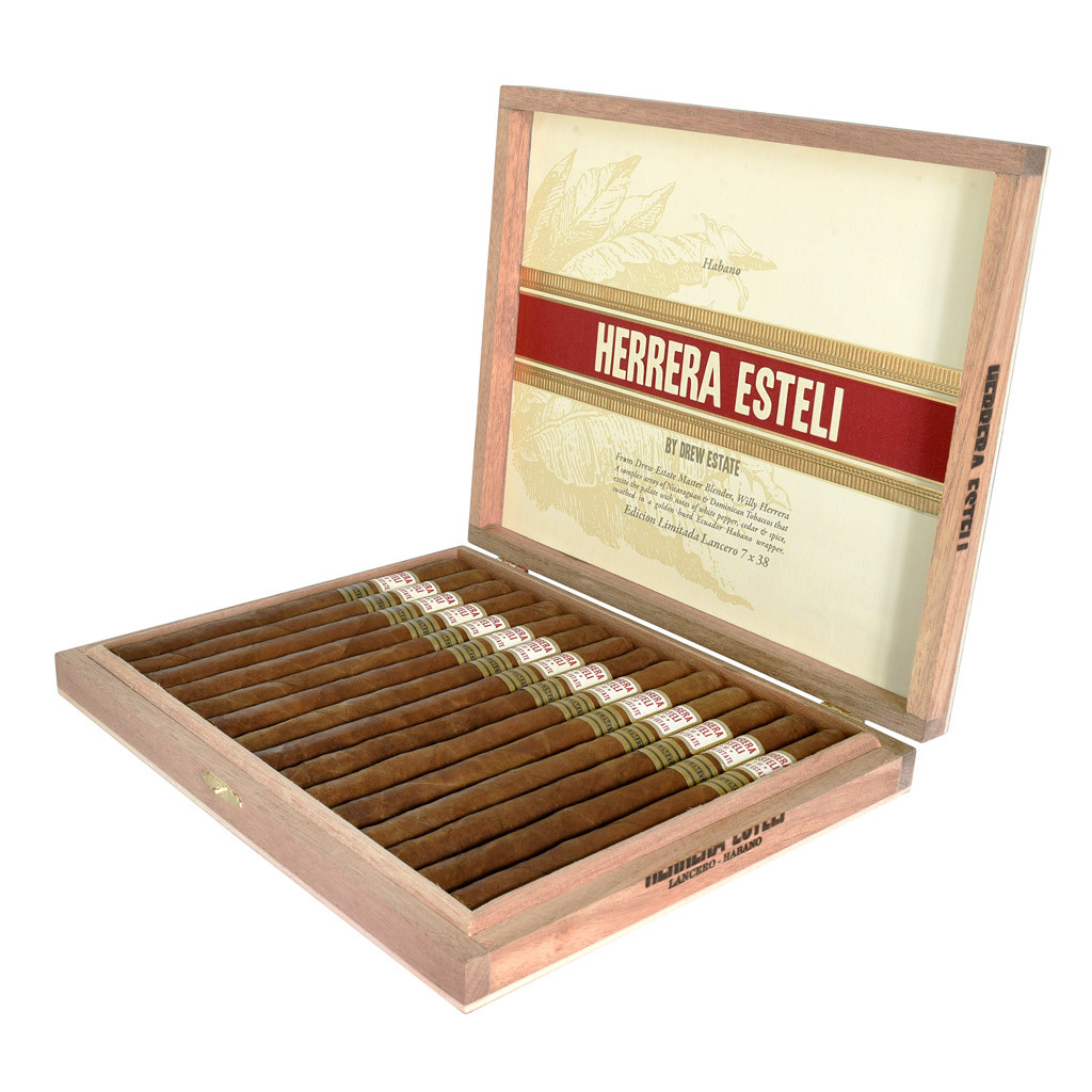 Drew Estate Herrera Esteli Habano Edicion Limitada Lancero cigar box open