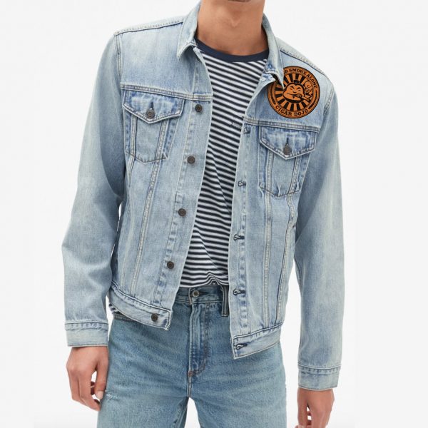 Cigar Dojo Leather Patch modeled denim jacket