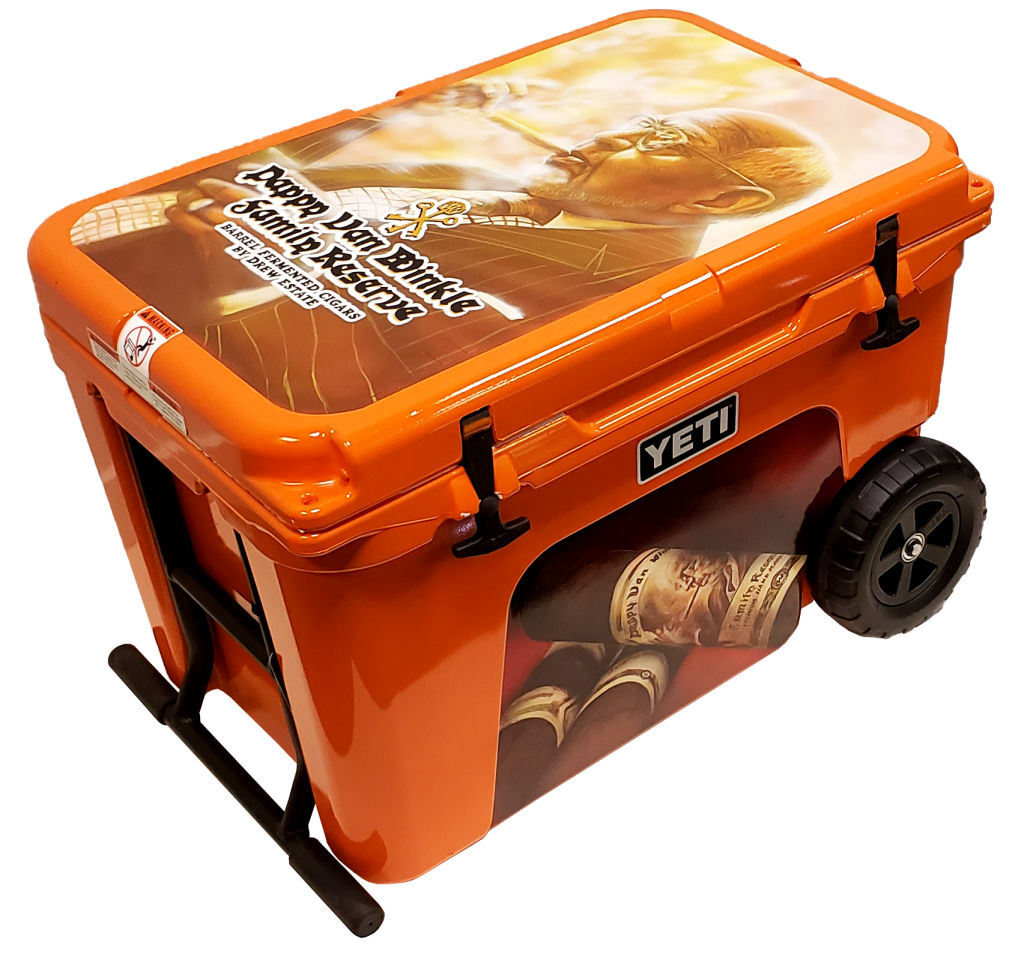 Drew Estate custom-painted Pappy Van Winkle Yeti coolidor