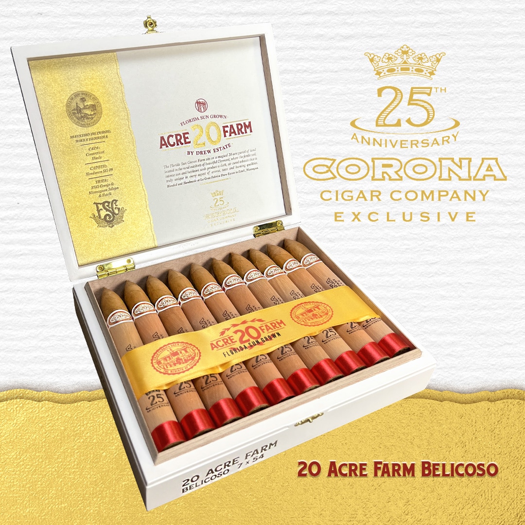 Drew Estate 20 Acre Farm Belicoso box open