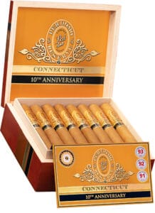 Perdomo Reserve 10th Anniversary Connecticut cigar box open