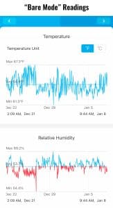 Govee hygrometer Raching MON800A humidor bare mode readings