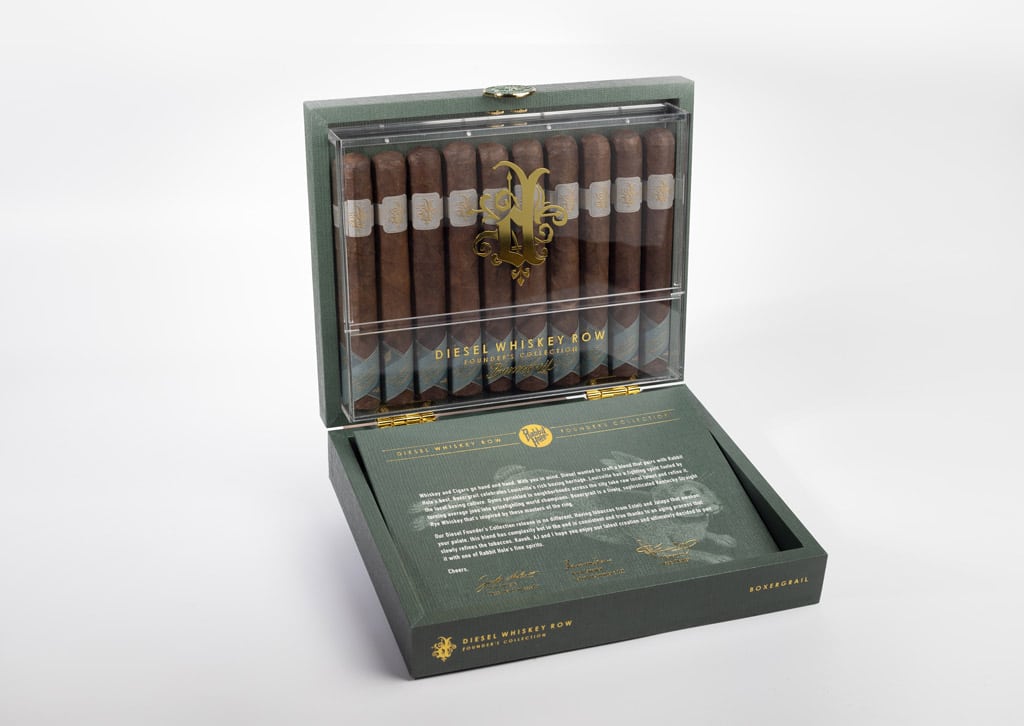 Diesel Whiskey Row Founder's Collection cigar box vertical display