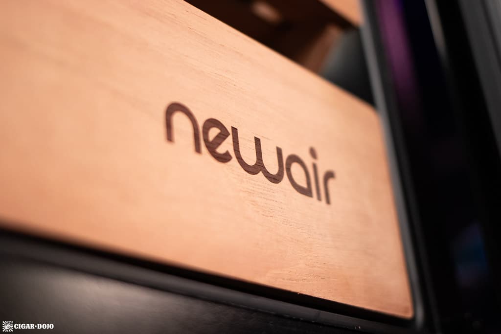 Newair NCH1K5BK00 1500 count humidor drawer closeup NewAir logo