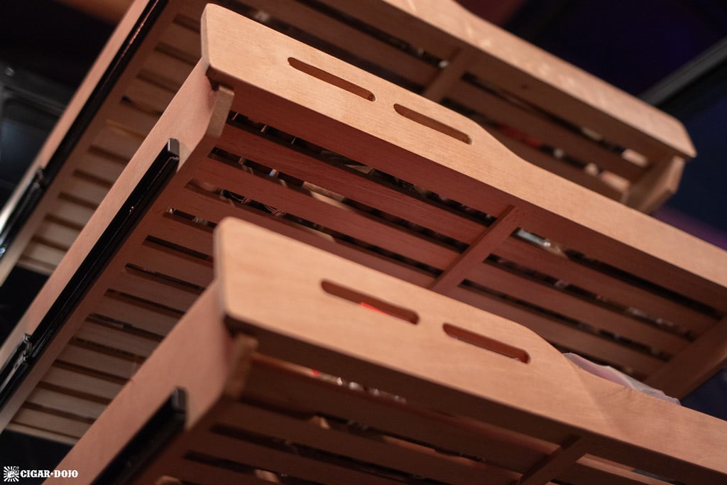 Newair NCH1K5BK00 1500 count humidor shelves closeup