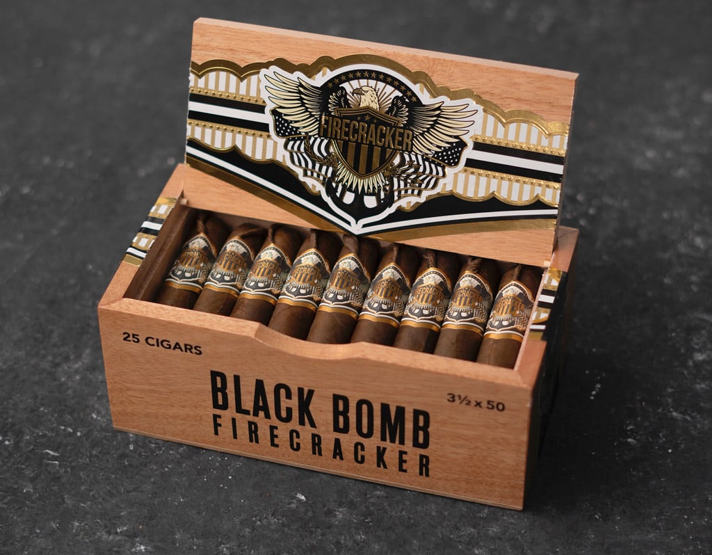 United Black Bomb Firecracker cigar box open