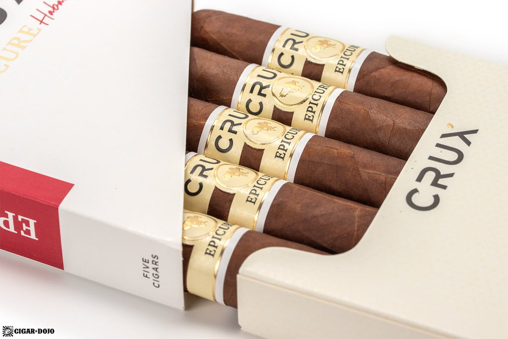 Crux Epicure Habano Toro cigars five-pack box packaging