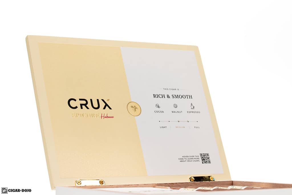 Crux Epicure Habano Toro cigar box lid interior
