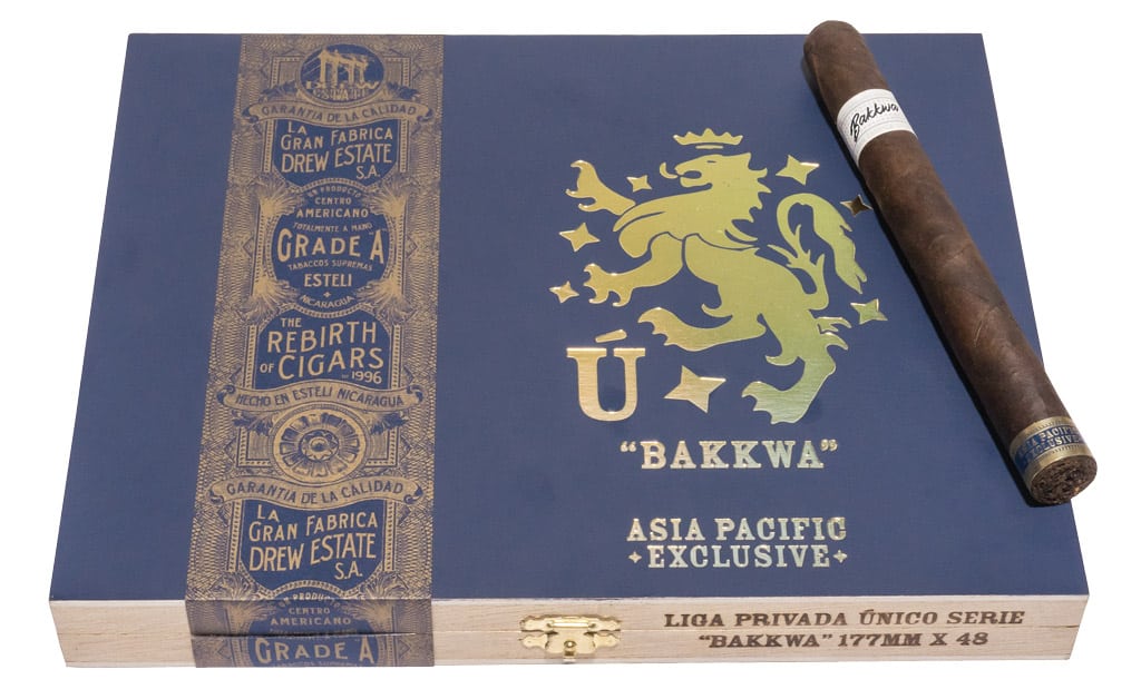 Drew Estate Liga Privada Único Serie Bakkwa cigar box closed