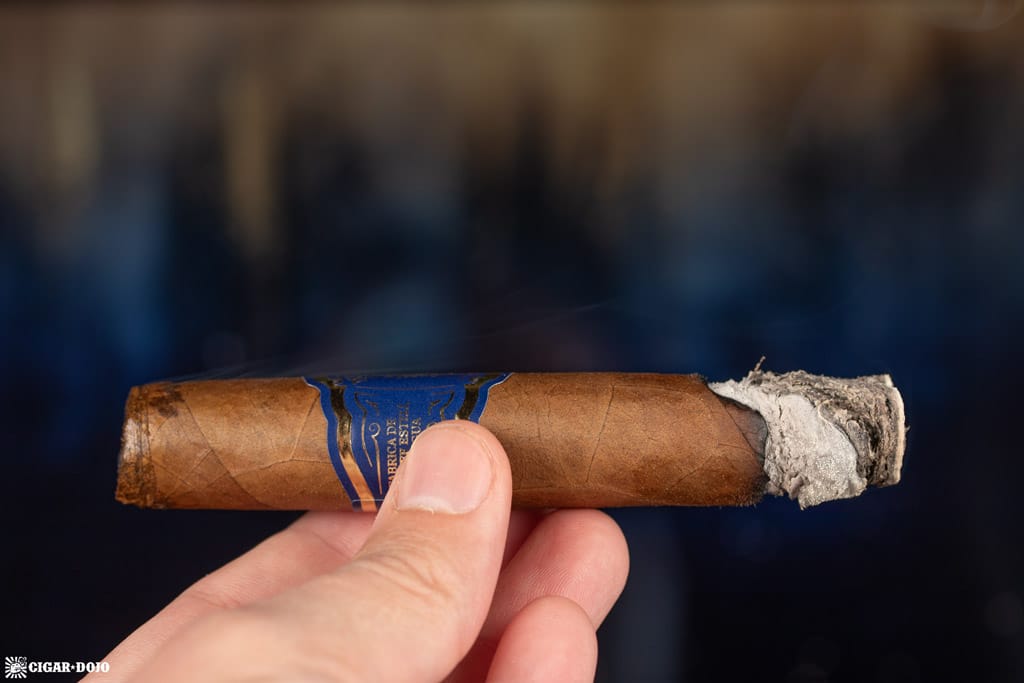 Micallef Blue Robusto cigar smoking