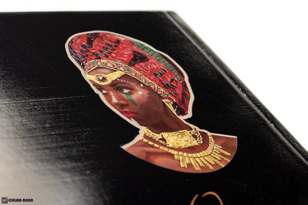 Caldwell Long Live the Queen Maduro Queen's Chalice cigar box lid closeup