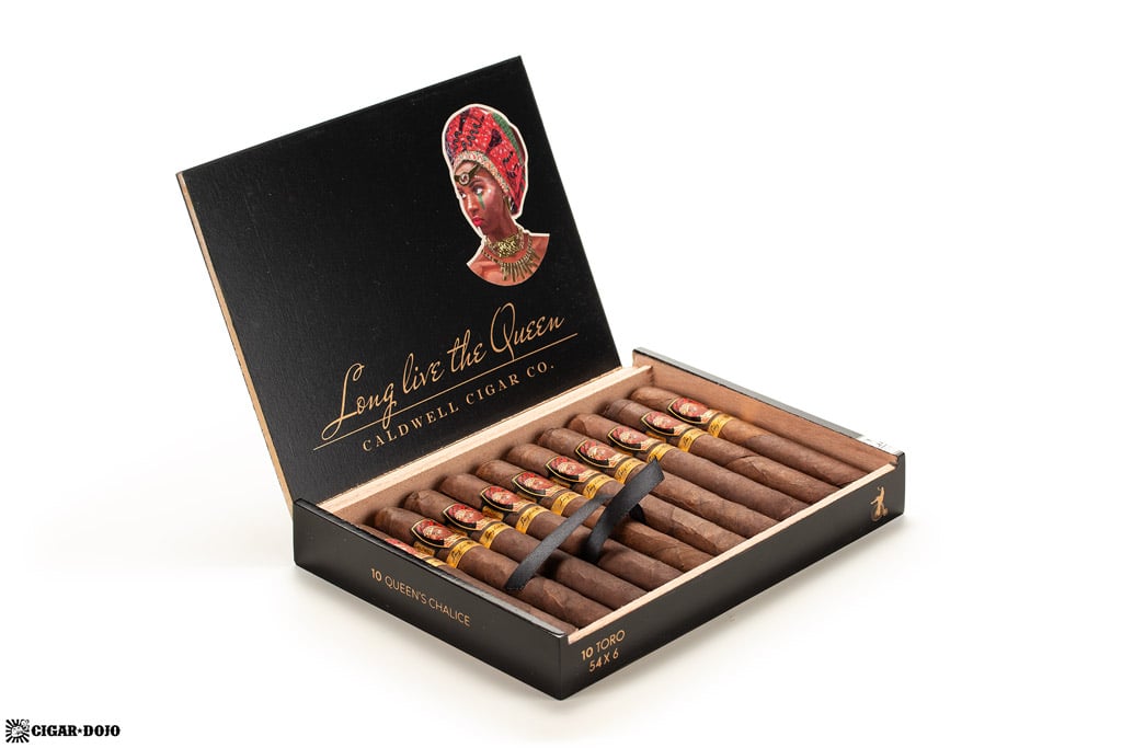 Caldwell Long Live the Queen Maduro Queen's Chalice cigar box open