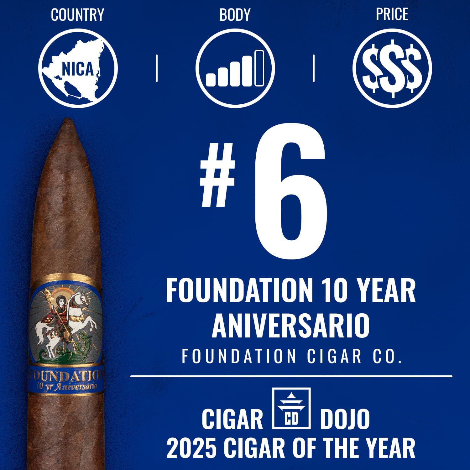 Foundation 10 Year Aniversario No. 6 Cigar of the Year 2025