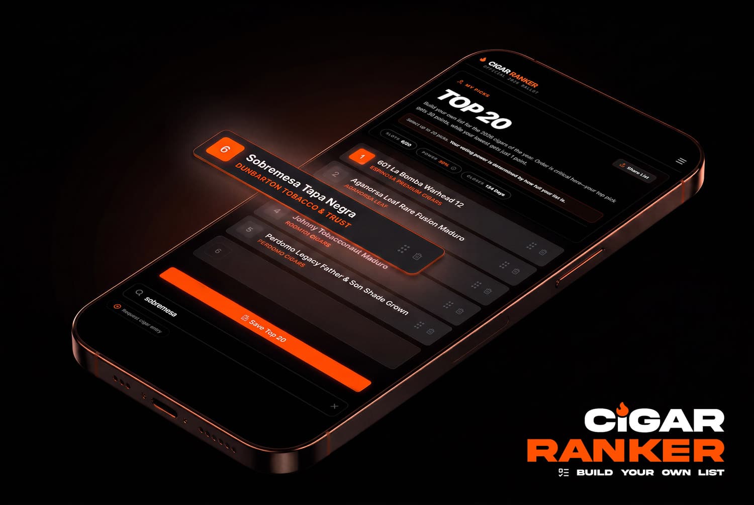 Cigar Ranker app featured graphic