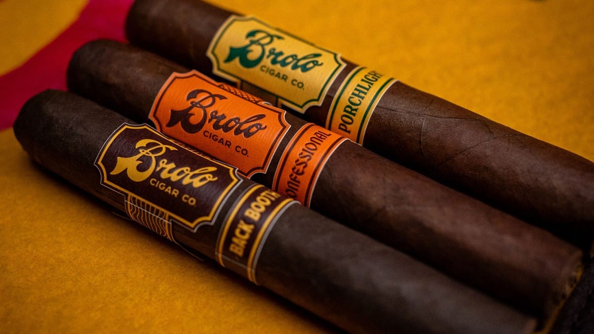 Brolo Porchlight, Confessional and Back Booth Robusto cigars