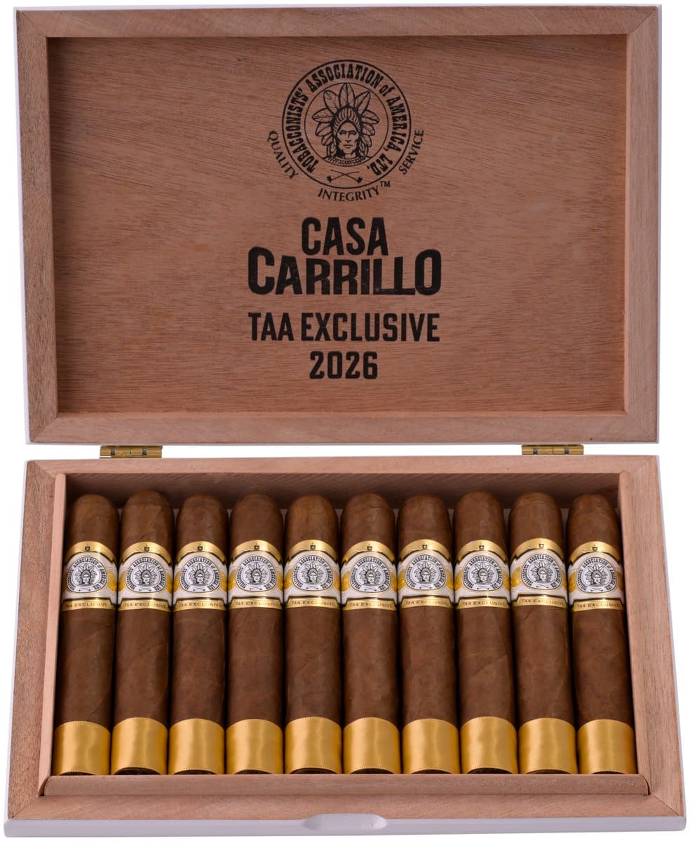 Open box of 10 Casa Carrillo 2026 TAA Exclusive cigars