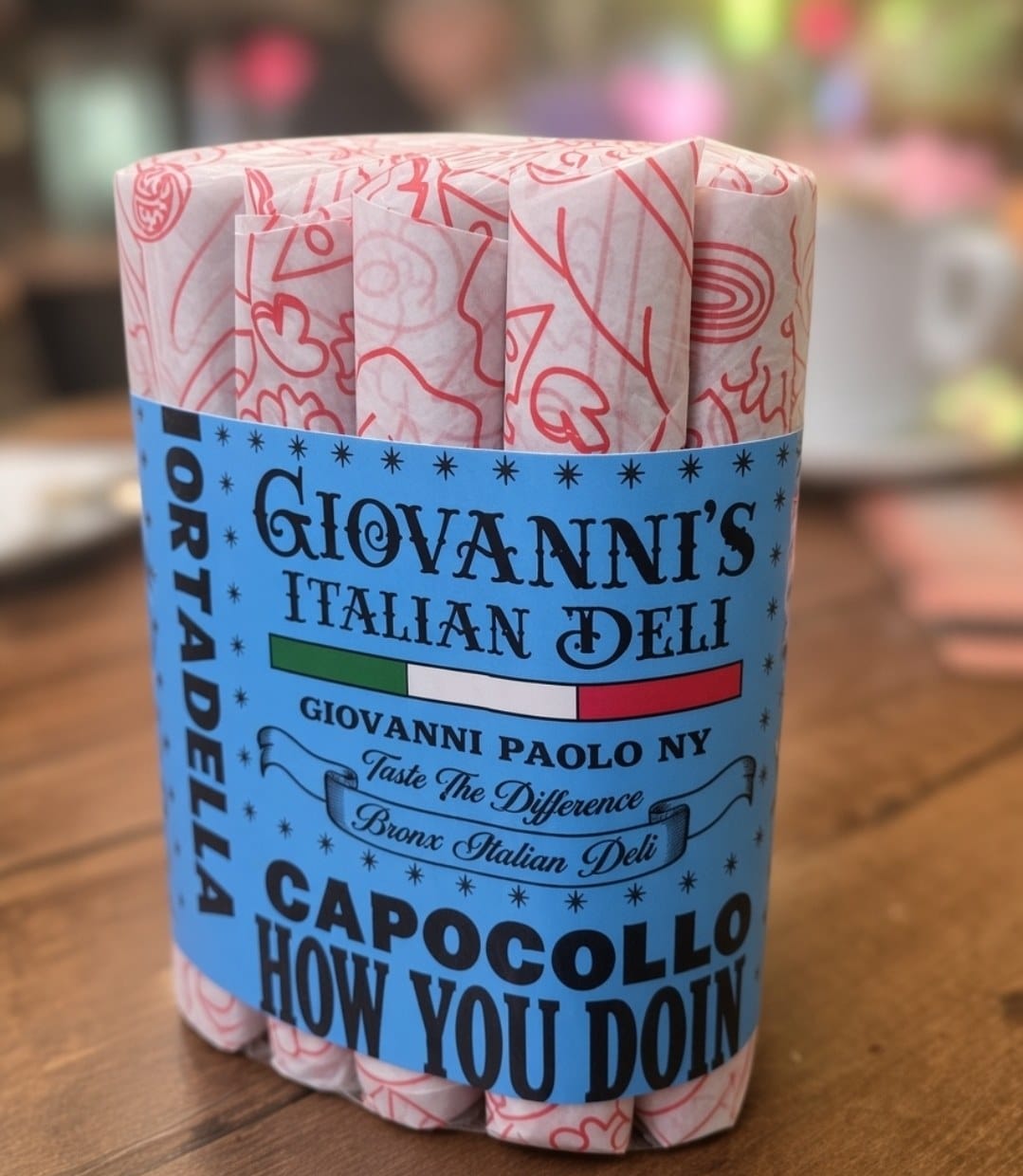 A bundle of Giovanni Paolo How You Doin! cigars wrapped in sandwich paper