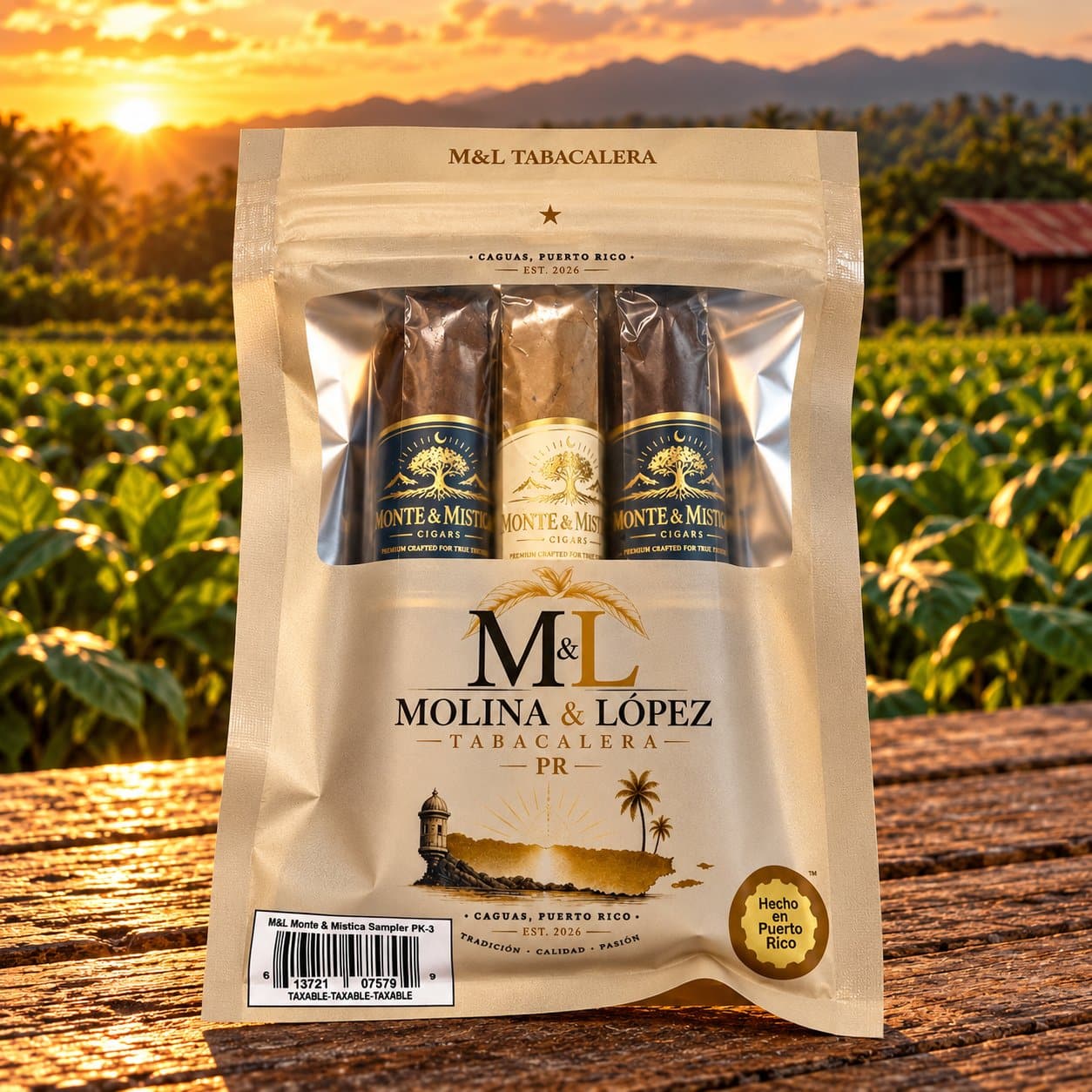 Monte & Mística sampler with Connecticut, Corojo and Maduro robustos