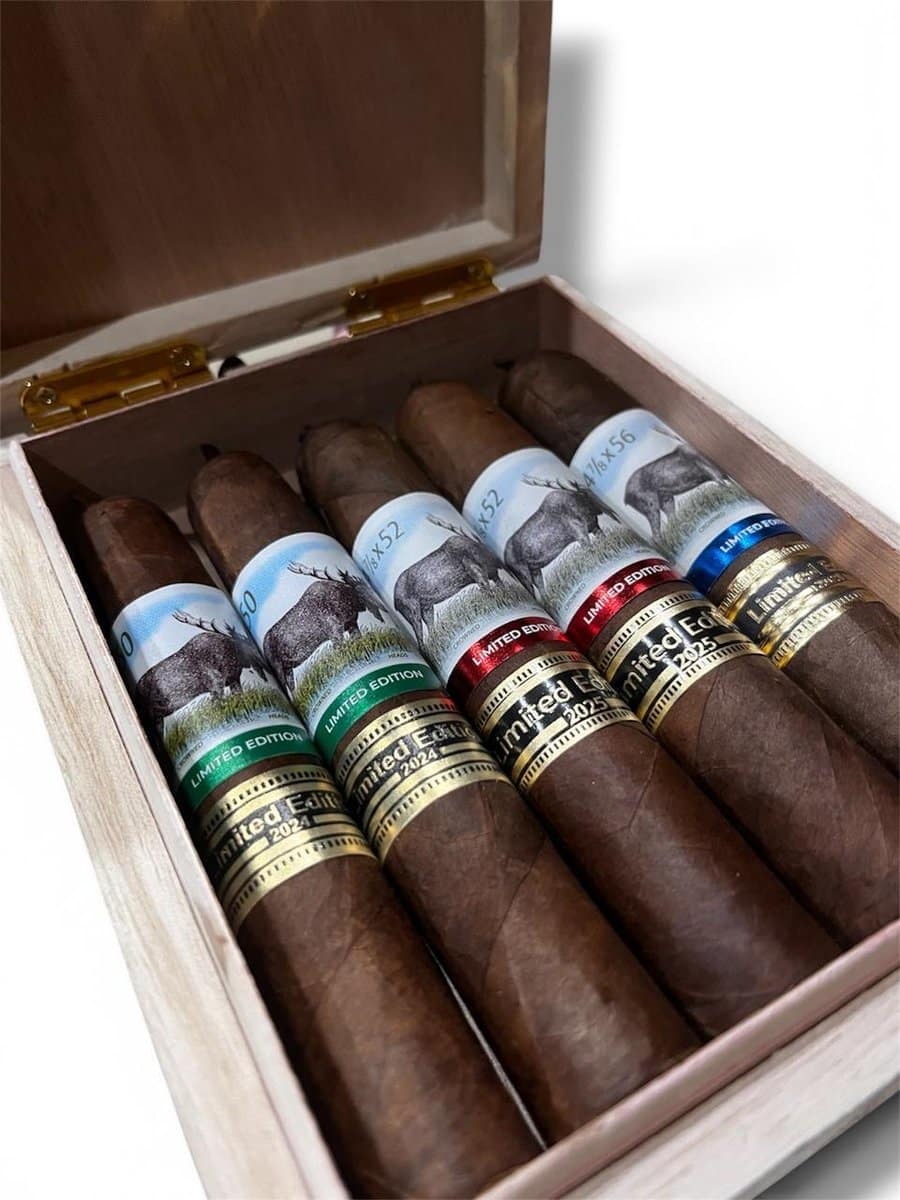 Moose Kick commemorative five-cigar sampler with 2024, 2025 and 2026 cigars